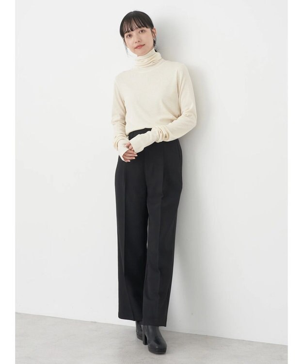 earth music&ecology ＴＲウールブレンドタートルネックプルオーバー Ivory