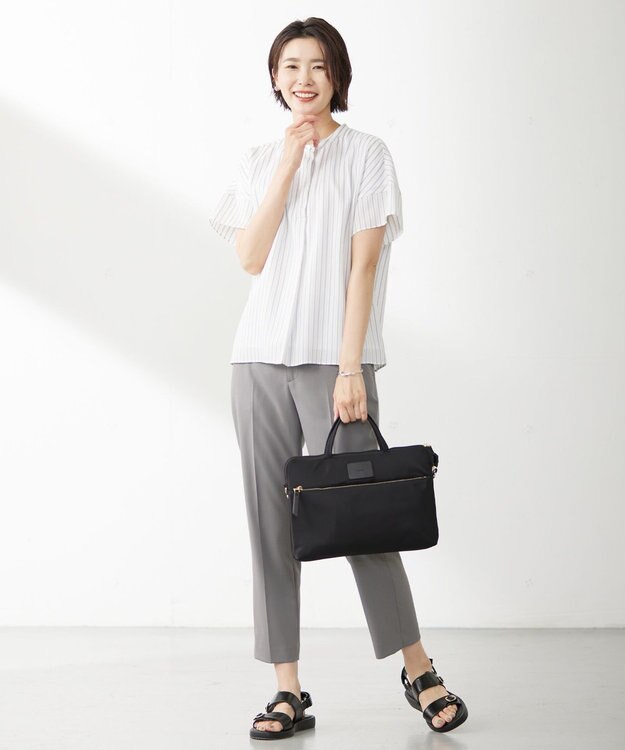 J.PRESS LADIES 【洗える】トロストレッチ テーパード パンツ ブラウン系