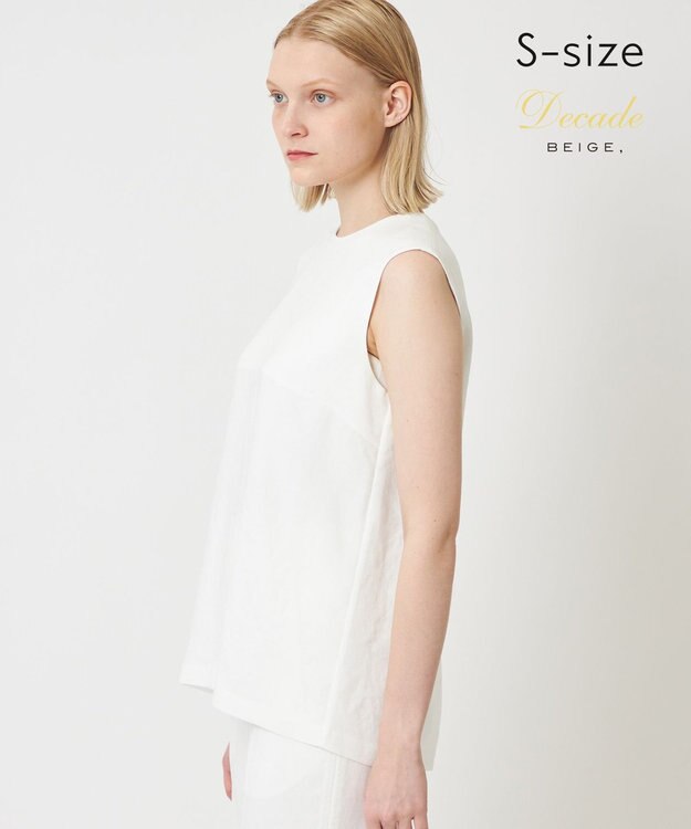 BEIGE， 【S-size】CAROLE / クルーネックブラウス White×Sand