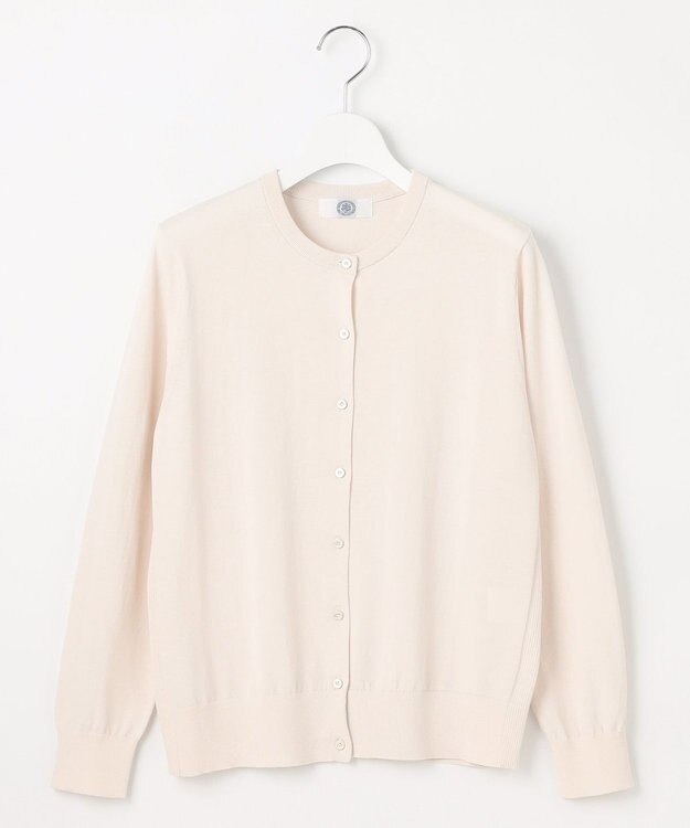 J.PRESS LADIES S 【洗える】BASIC HT COTTON クルーネック カーディガン ベージュ系