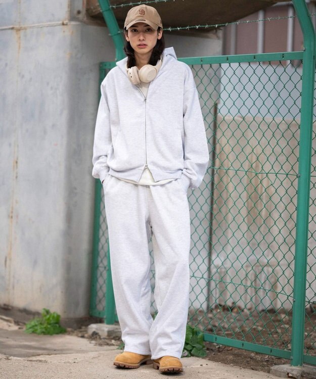 WEGO 【ユニセックス着用ITEM/MLサイズ展開/ウエストゴム】ボンディングスウェットパンツ アッシュグレー