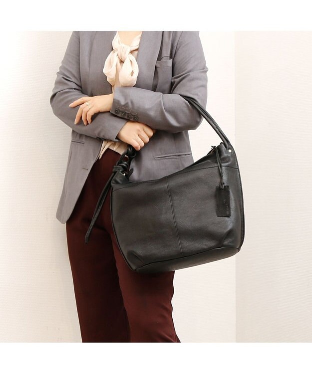 UNBILLION アトランタ ATLANTA / 牛革ロープハンドル2wayショルダーL ブラック