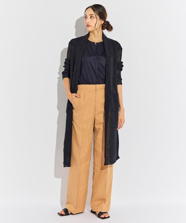 BEIGE， 【WEB限定】AUBIN / バイカラートップス Navy × Camel