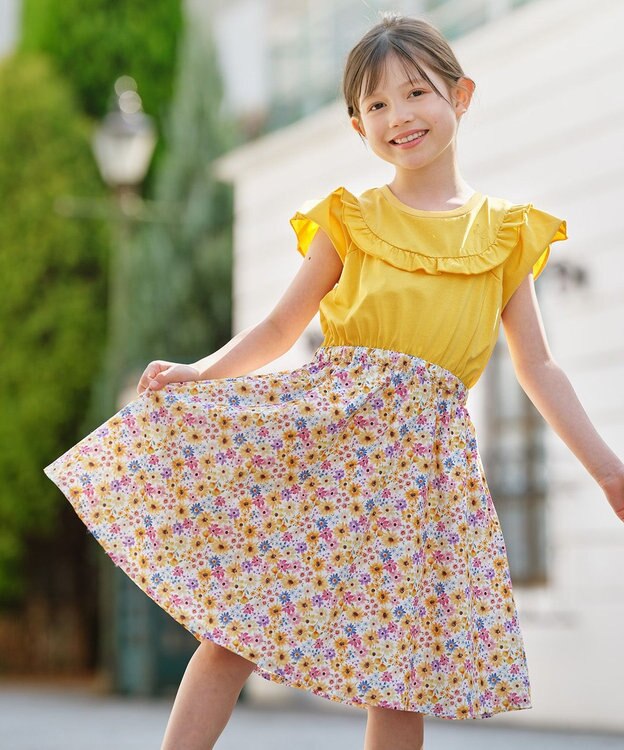 組曲 KIDS 【110-140㎝】サマーフラワー ワンピース ヒマワリ