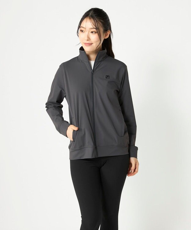 FILA GOLF／marie claire 【FILA GOLF】スタンドカラーフルジップブルゾン チャコールグレー