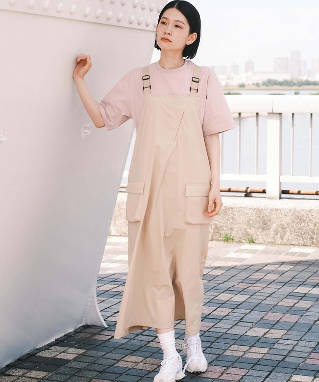 SHARE PARK LADIES 【撥水・UVカット・ストレッチ・軽量 】ナイロンジャンパースカート（S・Mサイズ） ベージュ系