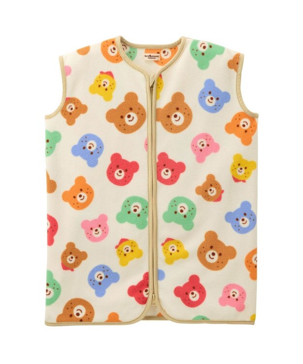 MIKI HOUSE HOT BISCUITS カラフルビーンズ フリース素材 スリーパー マルチカラー