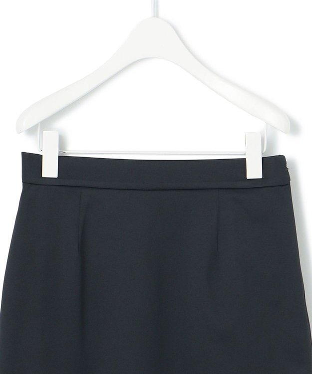 ICB 【洗える】シェルタリングドライサテン タイトスカート ブラック系