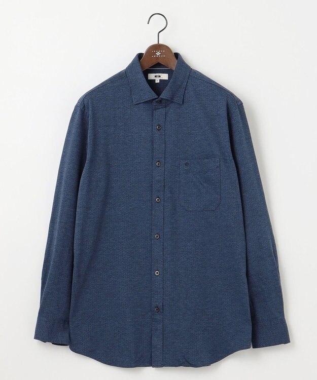 JOSEPH ABBOUD 【キングサイズ・洗える】ドットジャガード ジャージー シャツ ネイビー系7