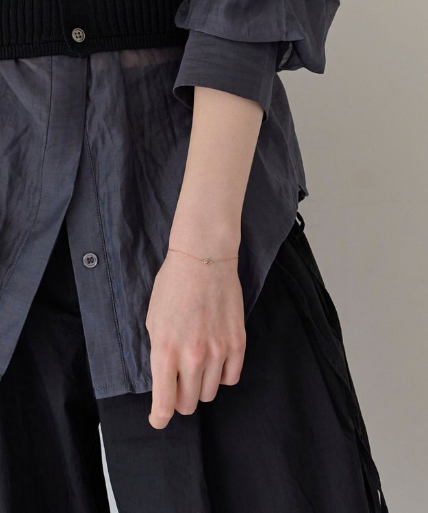 Phoebe 【金属アレルギー対応】プチベゼルストーンブレスレット　シャンパンゴールド