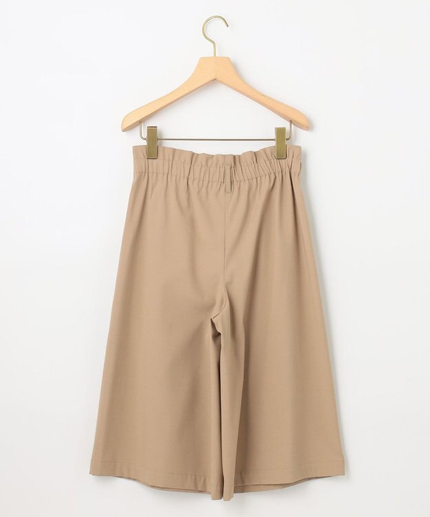組曲 【ベルト付】リネン混オックスストレッチ キュロットパンツ ベージュ系