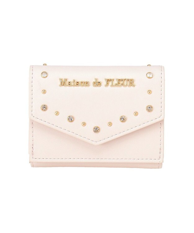 Maison de FLEUR ビジュースタッズプチウォレット Light Pink