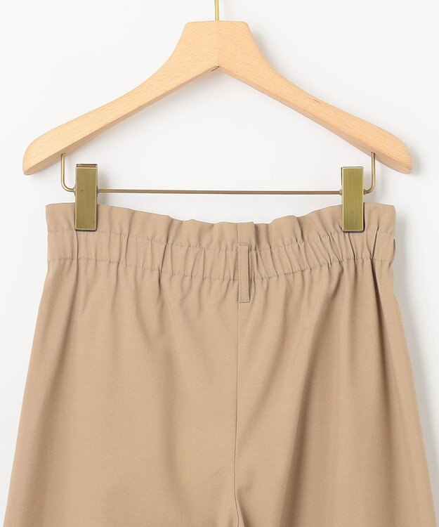 組曲 【ベルト付】リネン混オックスストレッチ キュロットパンツ ベージュ系
