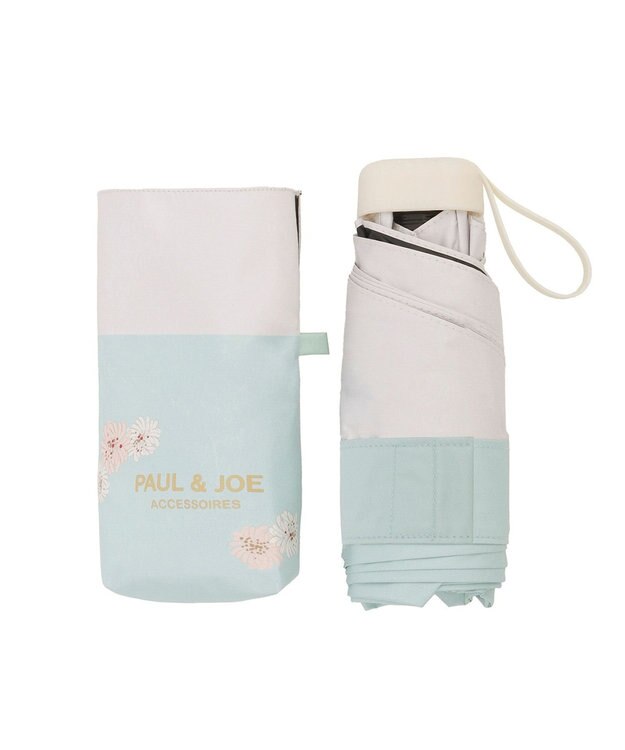 MOONBAT 【WEB限定/一級遮光99.99%】晴雨兼用折りたたみ日傘 ポール&ジョー(PAUL & JOE ACCESSOIRES)クリザンテーム/バイカラー 雨の日OK 遮熱 簡単開閉 UV 晴雨兼用 ミントグリーン