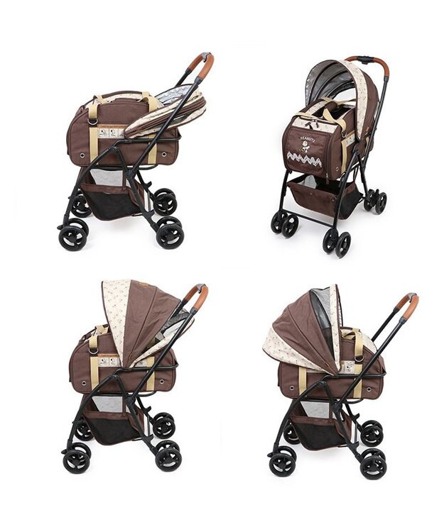 PET PARADISE スヌーピー ３ＷＡＹ ハンドフル ペットカート 《ブラウン》 10kgまで対応 茶