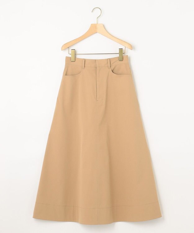 組曲 【ストレッチ・イージーケア】ハイウエストチノ スカート ベージュ系