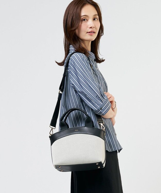 J.PRESS LADIES 【2WAY】キャンバス トートショルダー ブラック系