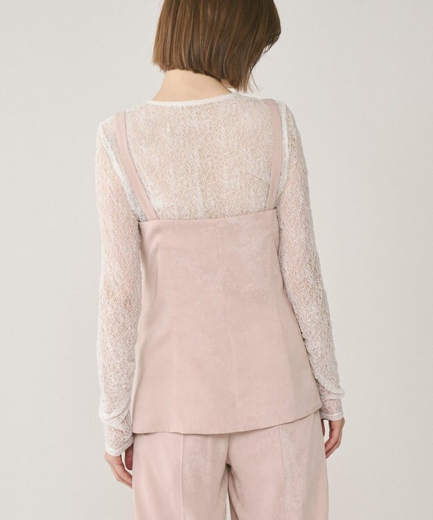 GRACE CONTINENTAL クラッシュサテンキャミトップ ピンク