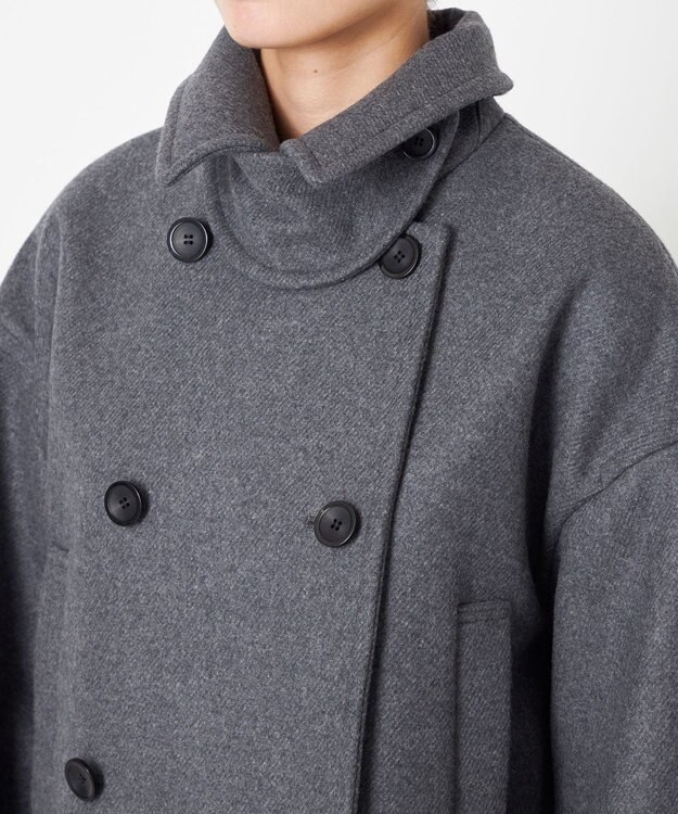 NAVE 【Nave】ダブルメルトン ショートPコート チャコール系