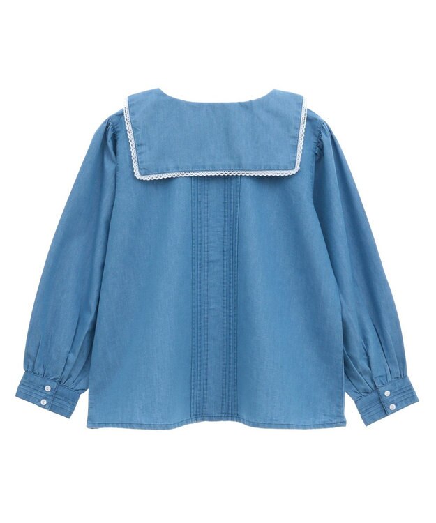 earth music&ecology セーラーカラーブラウス Medium Indigo