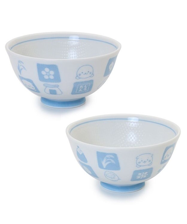 Mother garden しろたん ごはん粒がくっつきにくい ご飯茶碗  【小】 《顔ぼん柄/しろたん＆らっこいぬ柄》 単品 しろたん＆らっこいぬ柄