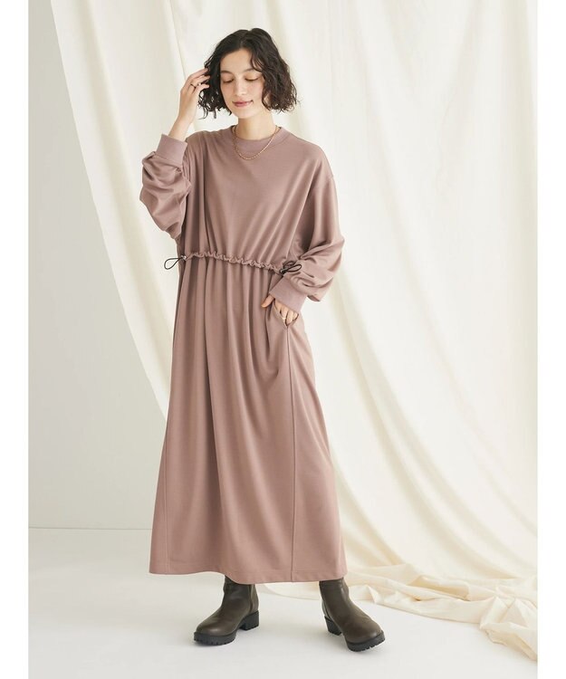 CRAFT STANDARD BOUTIQUE ポンチウエストドロストワンピース Beige