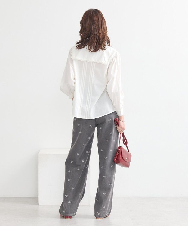 earth music&ecology セーラーカラーブラウス White