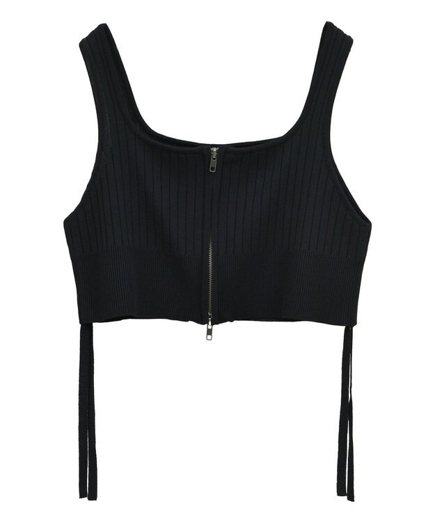 YECCA VECCA ZIPニットビスチェ Black
