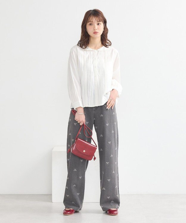 earth music&ecology セーラーカラーブラウス White