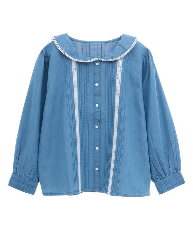 earth music&ecology セーラーカラーブラウス Medium Indigo