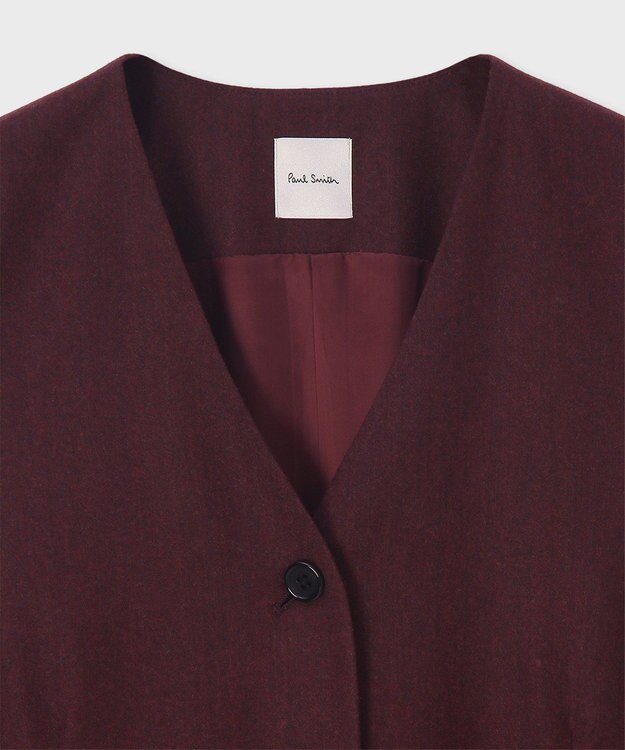 Paul Smith カシミアブレンド フランネル ジャンパースカート ワインレッド