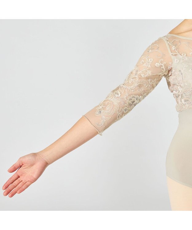 Chacott 【Nela ライン】6分袖レオタード エバーグリーン