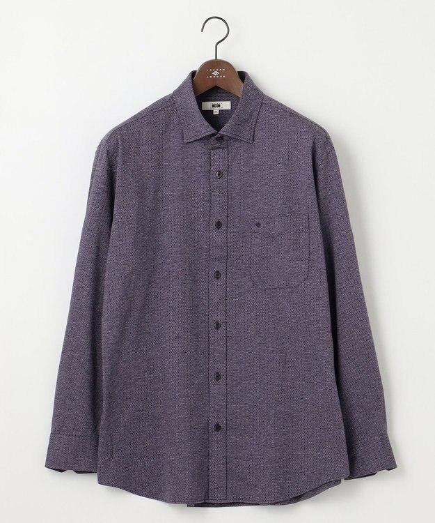 JOSEPH ABBOUD 【キングサイズ・洗える】ドットジャガード ジャージー シャツ パープル系7