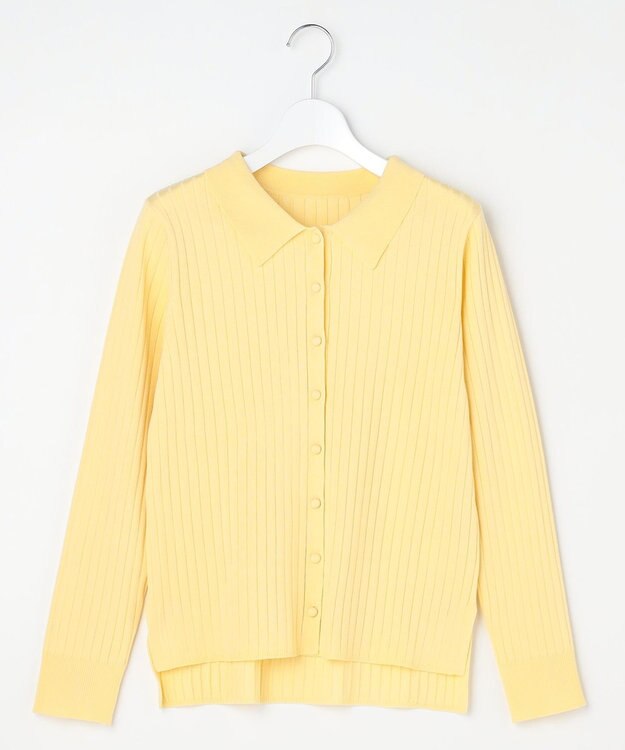 ANY SIS ポロカラーリブ ニット イエロー