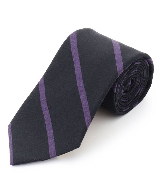 J.PRESS MEN ハンドプリントポプリンレジメンタル ネクタイ パープル系1