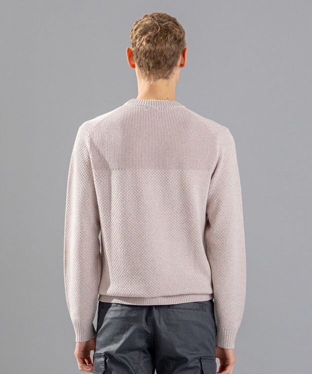 JOSEPH HOMME 【LEON 掲載】シルクバルキーハニカム　クルーネックニット ローズ系