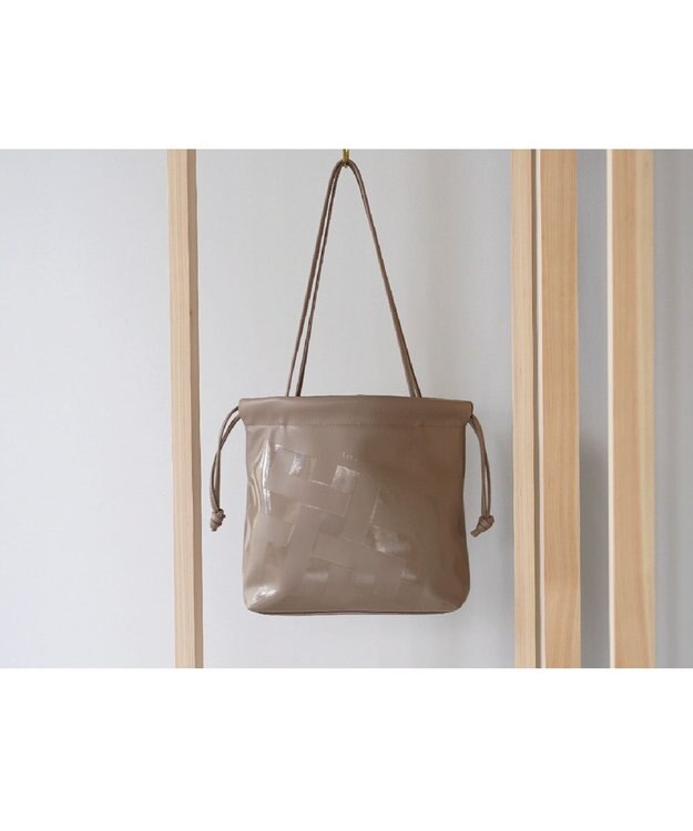 MIYABIYA La quoh with kirakaracho　角つなぎ ソフトレザー ミディアムトート 胡桃染（トープ）