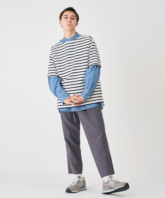 J.PRESS YORK STREET 【UNISEX】天竺ボーダーTシャツ ネイビー系1