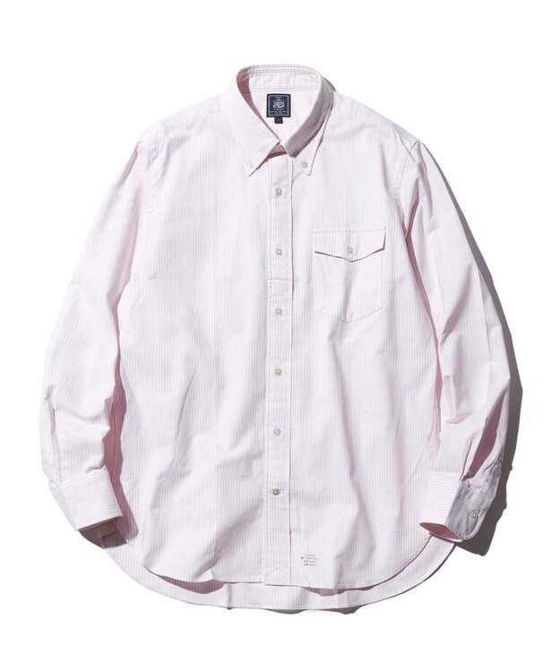 J.PRESS MEN 【定番 / 不変の品格】アービング キャンディーストライプ シャツ / ボタンダウン ピンク系1