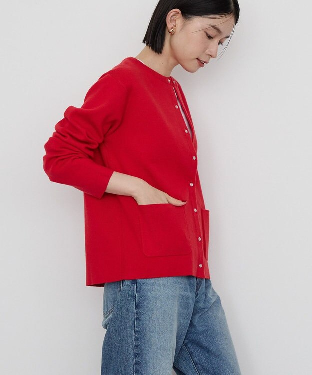 AMERICAN HOLIC バイパチクルーネックニットカーディガン Red