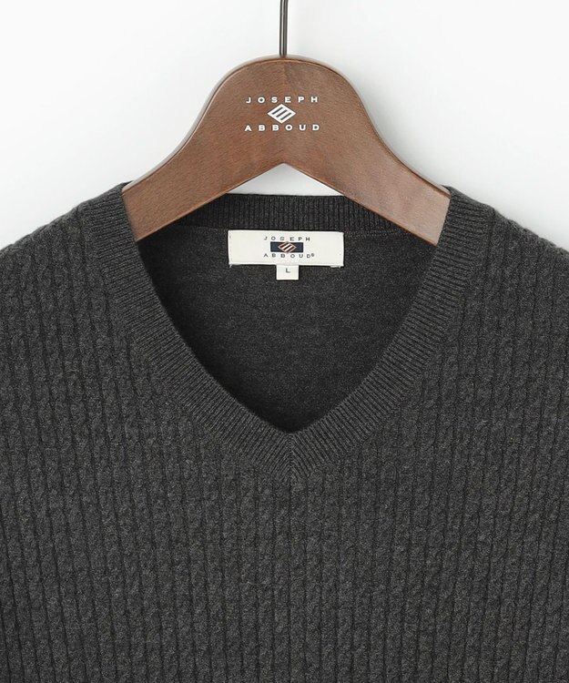 JOSEPH ABBOUD 【チクチクしない/ 3シーズン対応/サスティナブル】SNOWY Vネックセーター グレー系