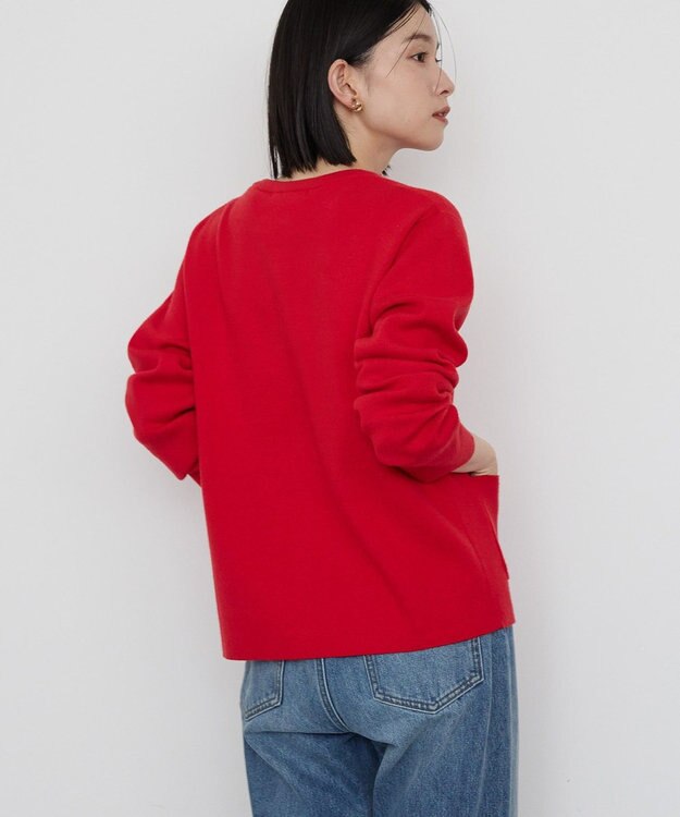 AMERICAN HOLIC バイパチクルーネックニットカーディガン Red