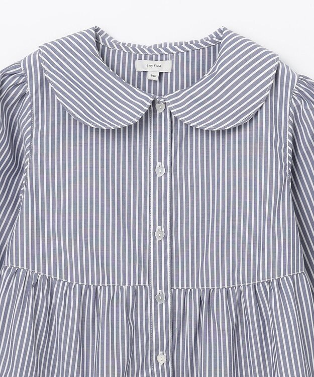 ANY KIDS ストライプ シャツ ワンピース ブルーストライプ