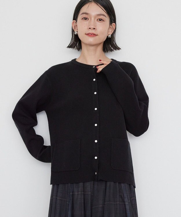 AMERICAN HOLIC バイパチクルーネックニットカーディガン Black