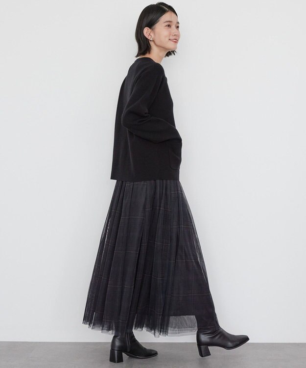 AMERICAN HOLIC バイパチクルーネックニットカーディガン Black