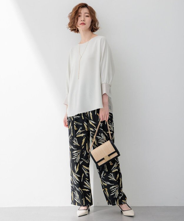 23区 S 【洗える/一部店舗限定】ストレッチジョーゼット シアー カットソー ベージュ系