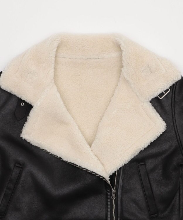 WEGO 【25年秋冬新作】フェイクムートンボアジャケット ブラック