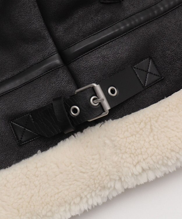 WEGO 【25年秋冬新作】フェイクムートンボアジャケット ブラック