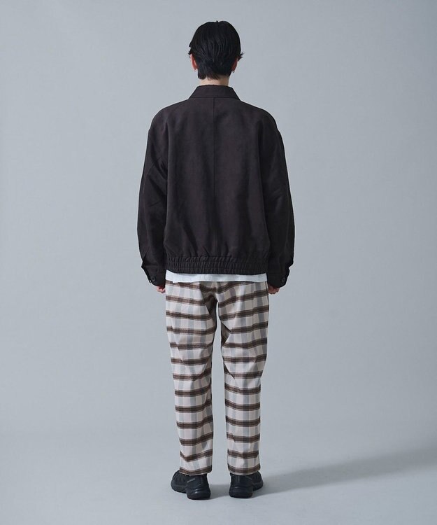 WEGO チェックテーパードスラックス ベージュチェック1