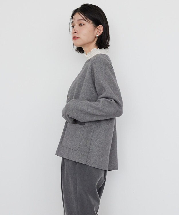 AMERICAN HOLIC バイパチクルーネックニットカーディガン Gray Mixture